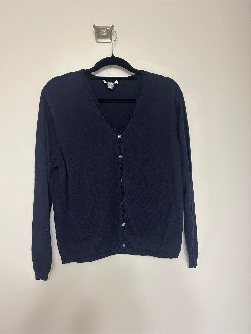 Talbots Navy Blue Button Down Cardigan Sweater | Classic Navy Blue Cardigan |